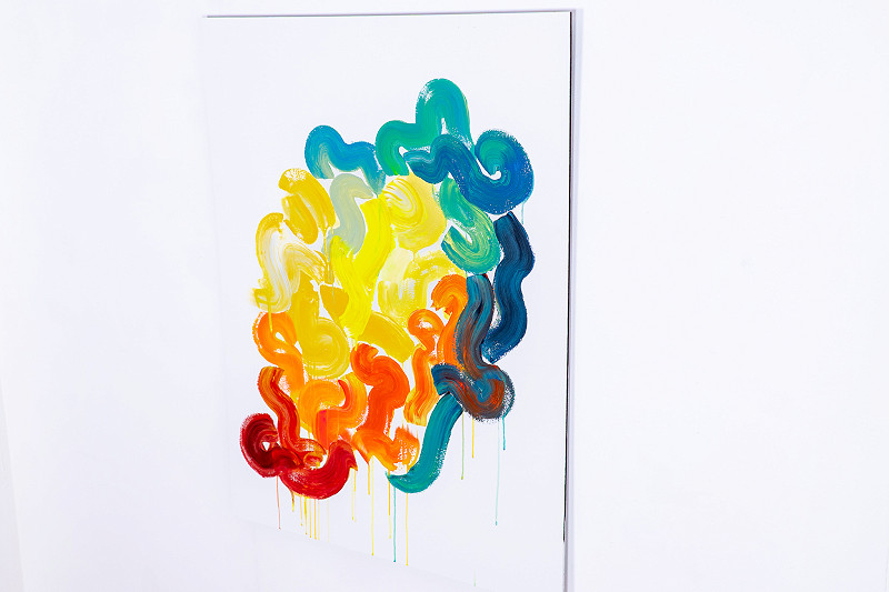 «Spaziergang mit Farbe auf Holz» (Noch ohne Titel 6) Silas Kreienbühl Malerei 2022
